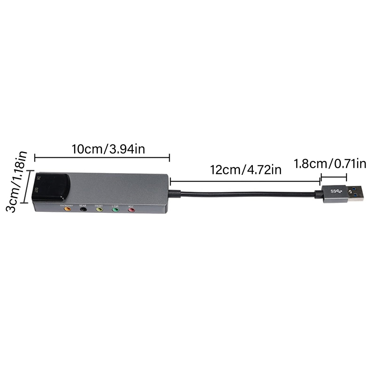 USB External Sound Card 5.1 7.1 Channel SPDIF Optical Audio Adapter Aluminum 48KHz Digital Audio Converter for PC Laptop Desktop Sound System