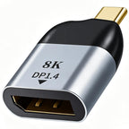 USB C to DisplayPort Adapter 8K 60Hz 4K 144Hz Type C to DP 1.4 Converter Male to Female for MacBook Pro iPad Pro Surface Dell Laptop Monitor Gaming PC