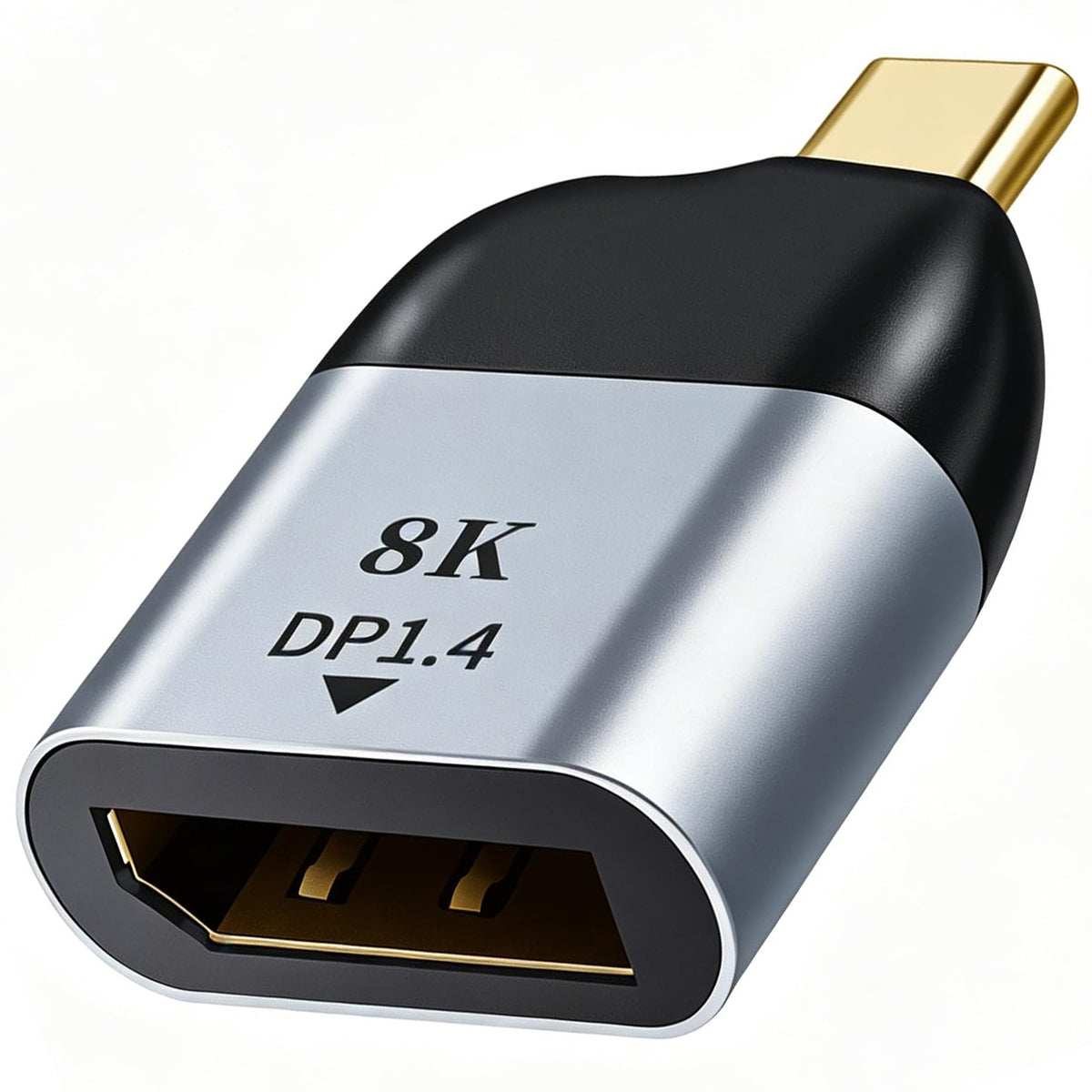 USB C to DisplayPort Adapter 8K 60Hz 4K 144Hz Type C to DP 1.4 Converter Male to Female for MacBook Pro iPad Pro Surface Dell Laptop Monitor Gaming PC