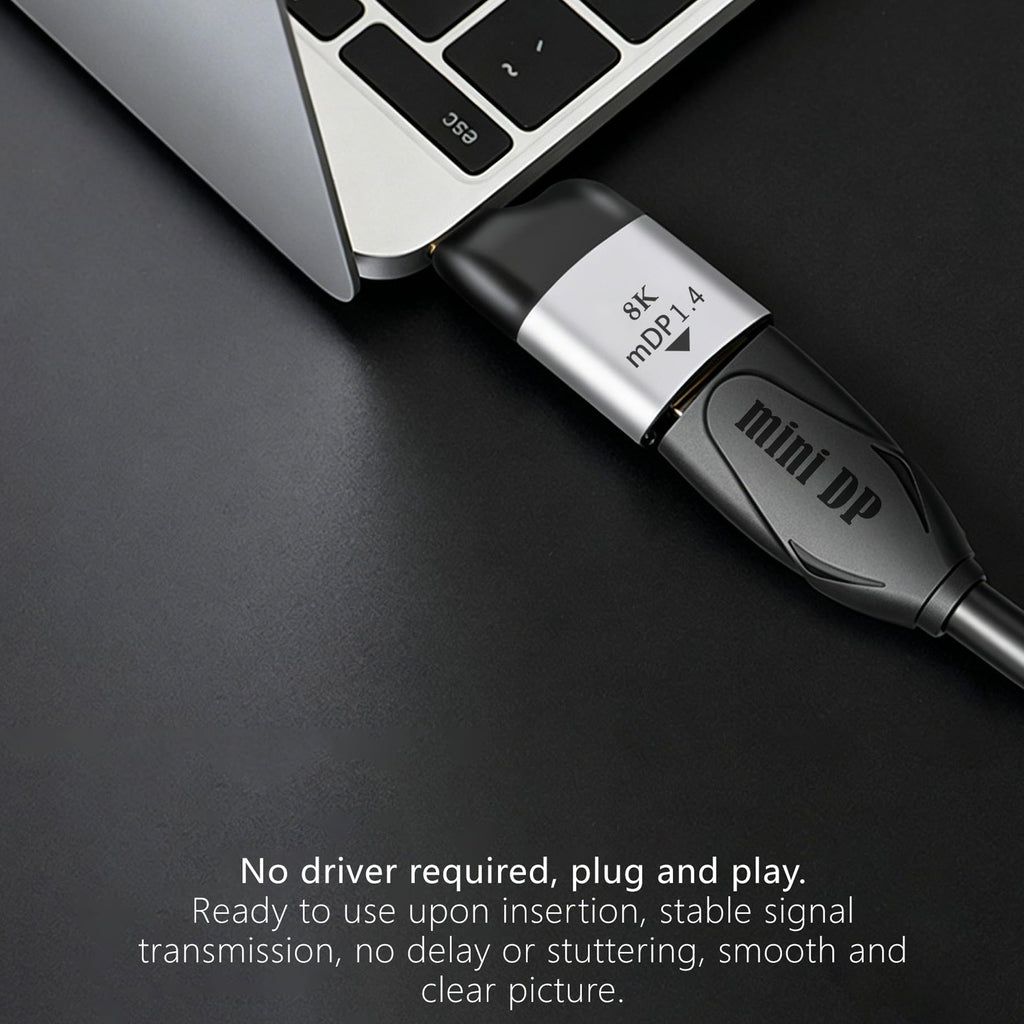USB C to Mini DisplayPort Adapter 8K 60Hz 4K 144Hz Type C to Mini DP 1.4 Converter Male to Female for MacBook Pro iPad Pro Laptop Monitor Gaming PC