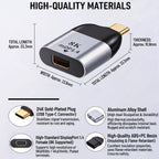 USB C to Mini DisplayPort Adapter 8K 60Hz 4K 144Hz Type C to Mini DP 1.4 Converter Male to Female for MacBook Pro iPad Pro Laptop Monitor Gaming PC