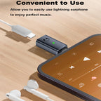 USB C to Lightning Audio Adapter Type C Male to Lightning Female Headphone Converter with DAC for iPhone 16 15 Pro Max iPad Mac Galaxy Wire Control Calls