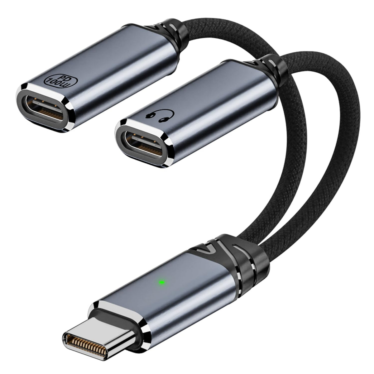 USB C Splitter 2 in 1 Dual USB C Adapter Cable 100W PD Fast Charging for USB C Headphone Flash Drive iPhone 16 15 iPad Samsung Galaxy Google Pixel