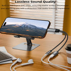 USB C to 3.5mm Headphone Adapter Cable 2 in 1 HiFi DAC 100W PD Fast Charging Aux Audio Jack for iPhone 16 15 Samsung Galaxy Google Pixel iPad