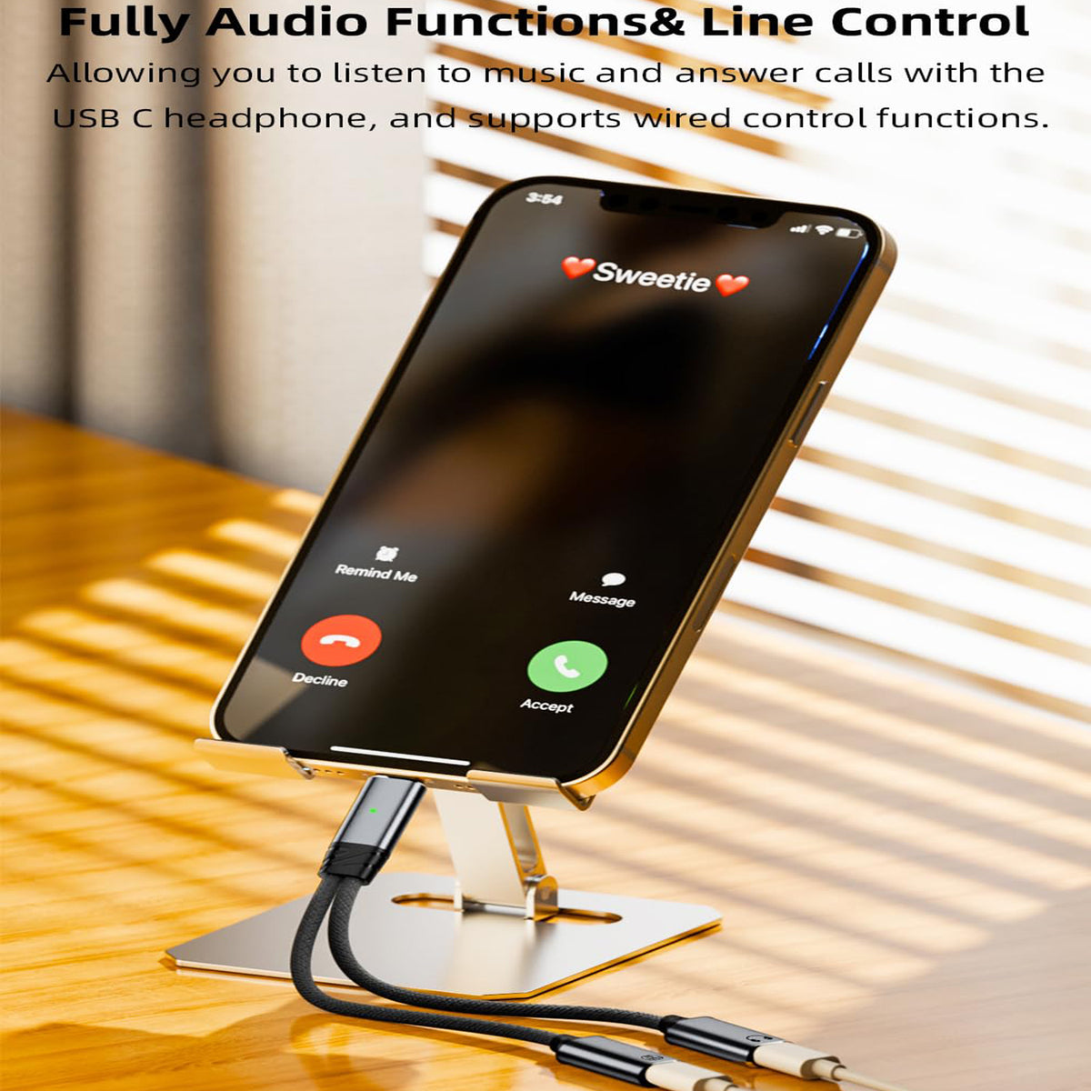 USB C Splitter 2 in 1 Dual USB C Adapter Cable 100W PD Fast Charging for USB C Headphone Flash Drive iPhone 16 15 iPad Samsung Galaxy Google Pixel