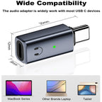 USB C to Lightning Audio Adapter Type C Male to Lightning Female Headphone Converter with DAC for iPhone 16 15 Pro Max iPad Mac Galaxy Wire Control Calls