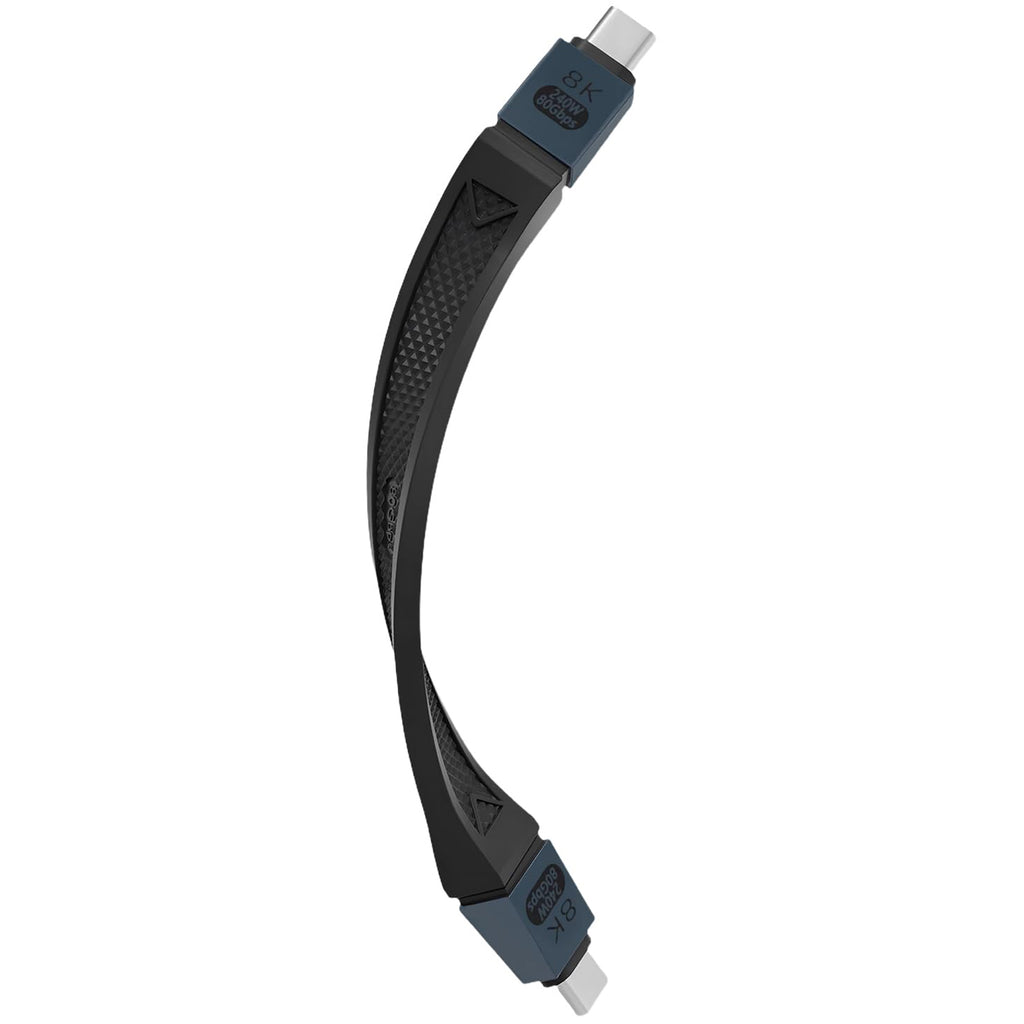 Short USB C to USB C Cable 5 Inch 80Gbps 240W PD FPC Flat Thunderbolt 5 4 USB4 8K 60Hz Video for iPhone 16 MacBook iPad External SSD Docking Station