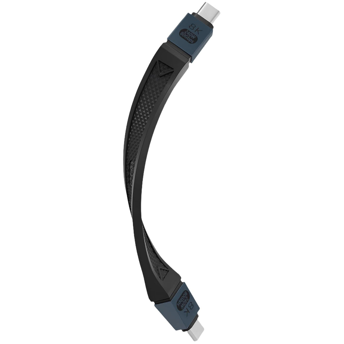 Short USB C to USB C Cable 5 Inch 80Gbps 240W PD FPC Flat Thunderbolt 5 4 USB4 8K 60Hz Video for iPhone 16 MacBook iPad External SSD Docking Station