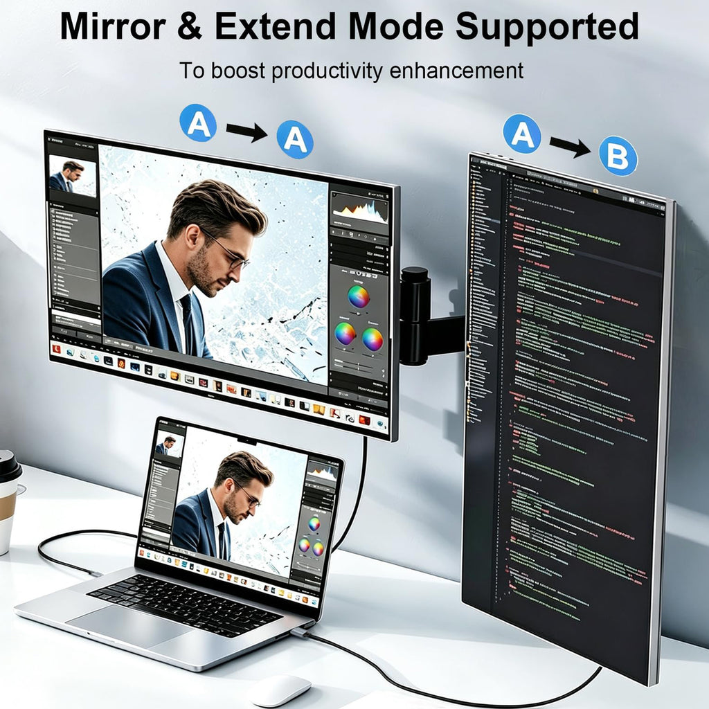 USB C to HDMI Cable 6.6ft 2M 4K 30Hz Type C to HDMI Braided Cord for iPhone 17 16 15 MacBook Pro Air iPad Galaxy S25 S24 Dell XPS Surface HDTV Monitor