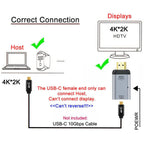 USB C to HDMI Adapter 4K 60Hz Female to Male Type C DP Alt Mode PD Power Converter for Laptop MacBook Pro XPS Chromebook Phone Monitor TV Projector