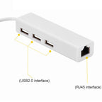 USB C to 3 Port USB 2.0 Hub with Ethernet Adapter Type C to RJ45 100Mbps Network LAN Splitter Dongle for MacBook Chromebook Pixel PC Laptop Tablet