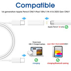Charging Pairing Adapter for Apple Pencil 1st Gen USB C to Lightning Female Charger Connector for iPad 10th Gen 10.9 A16 2025 Stylus Pen