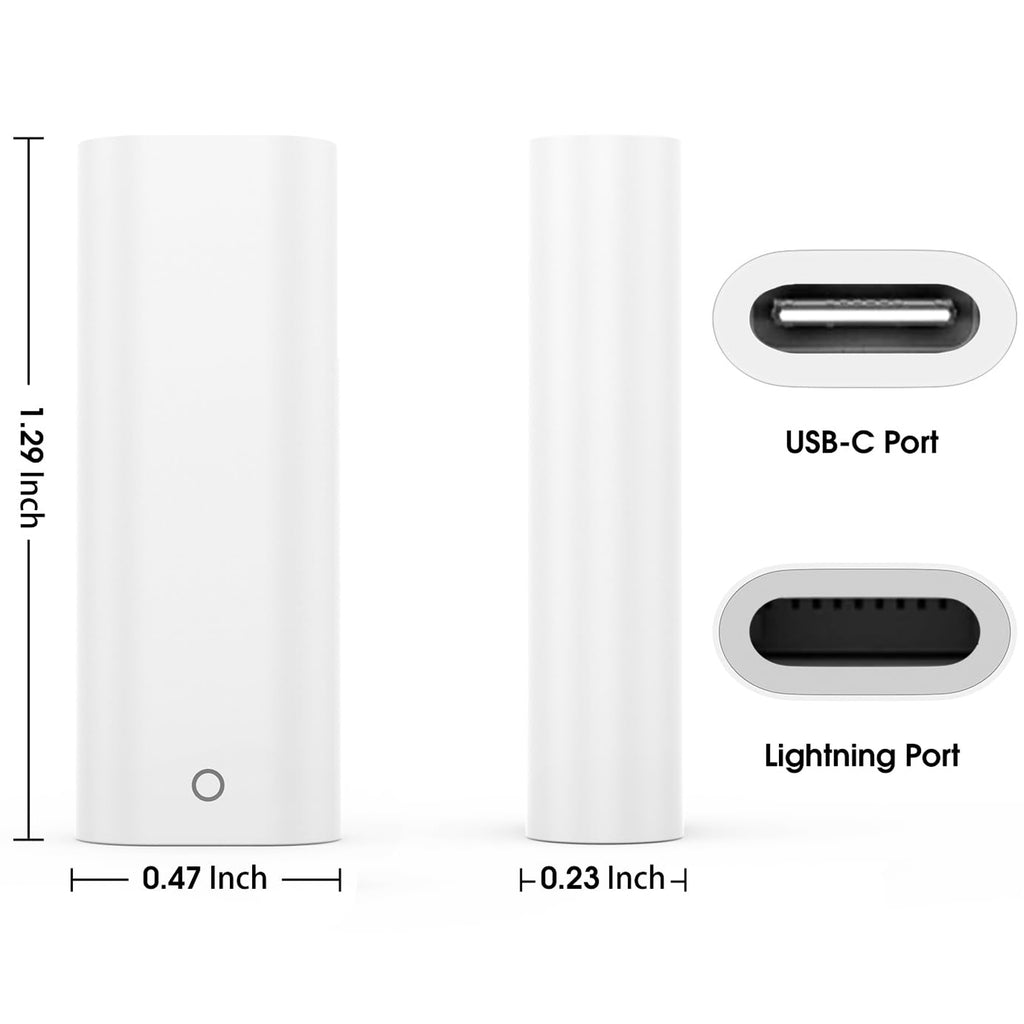 Charging Pairing Adapter for Apple Pencil 1st Gen USB C to Lightning Female Charger Connector for iPad 10th Gen 10.9 A16 2025 Stylus Pen