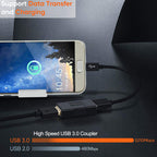 USB 3.0 Female to Female Coupler Adapter USB A to USB A Extension Connector 5Gbps for Hard Drive Flash Drive Keyboard Mouse Cable Extension