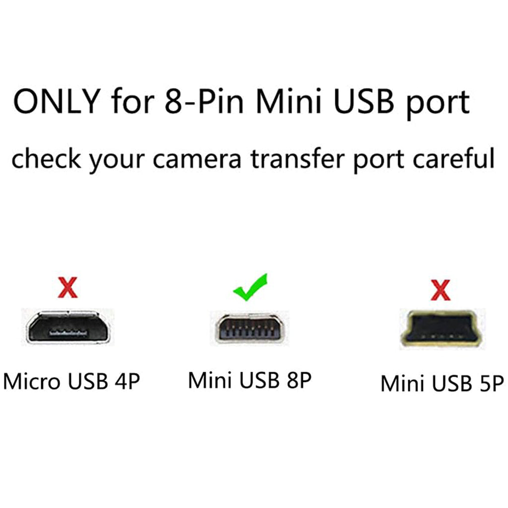 UC E6 8 Pin Mini USB Camera Cable for Nikon Coolpix DSLR D3300 D3200 D5300 D7100 S3300 and Sony Cyber Shot DSC W830 W800 Photo Transfer Data Sync Cord for PC Mac