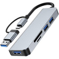 5 in 1 USB C Hub with SD Card Reader Dual USB A and Type C Adapter 5Gbps USB 3.0 Micro SD TF Aluminum Splitter for MacBook Pro Air iPad PC Laptop