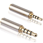 2.5mm to 3.5mm / 3.5mm to 2.5mm Audio Adapter Gold Plated Stereo Converter Headphone Mic Jack Compatible with Smartphones Tablets PC