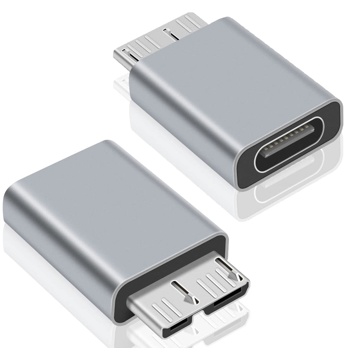 USB C to Micro B Adapter 5Gbps Type C to Micro USB 3.0 Adapter for External Portable Hard Drive SSD HDD Data Transfer and Charging