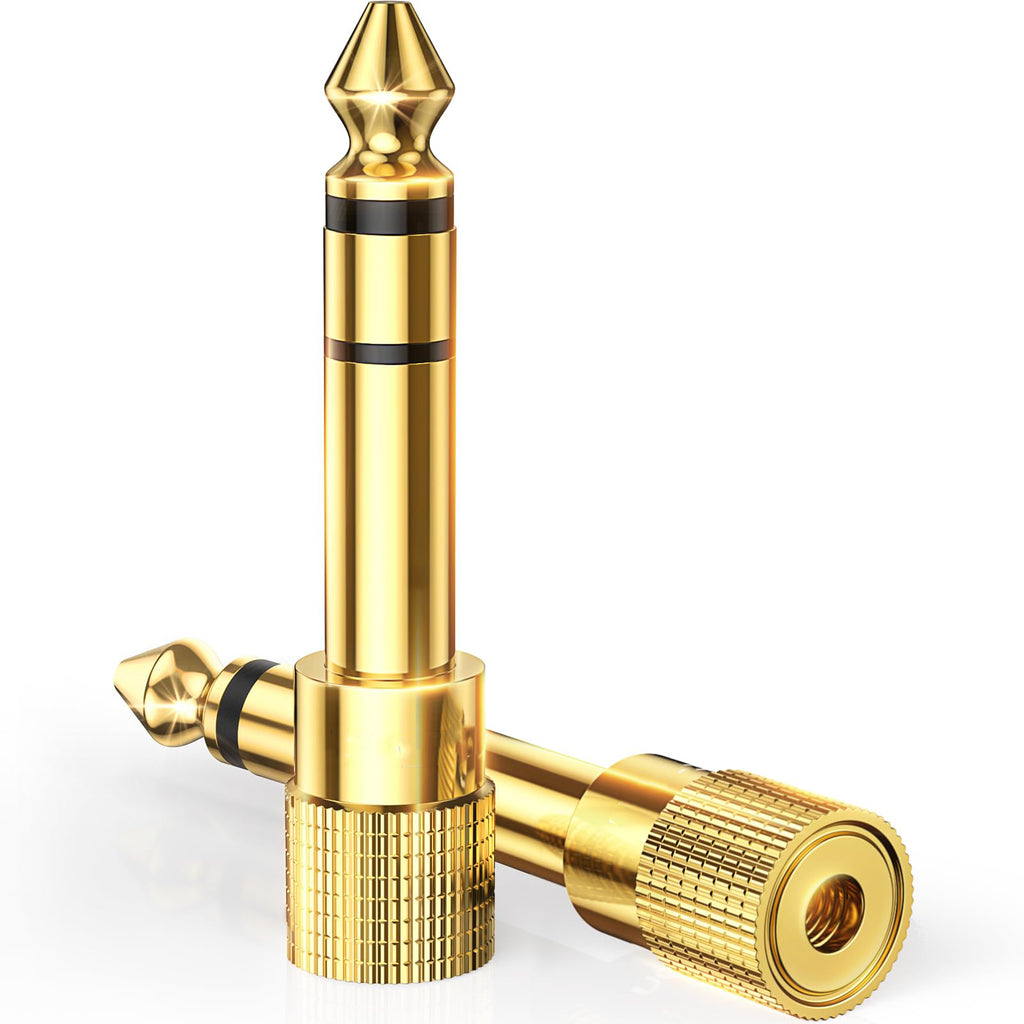 6.35mm to 3.5mm Headphone Adapter – Gold-Plated 1/4 to 1/8 Stereo Audio Jack Converter for Piano, Guitar & Amp