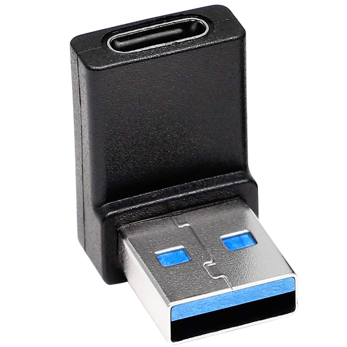 90 Degree USB C to USB A Adapter Type C Female to USB 3.0 Male Connector Compatible with Laptops Wall Chargers