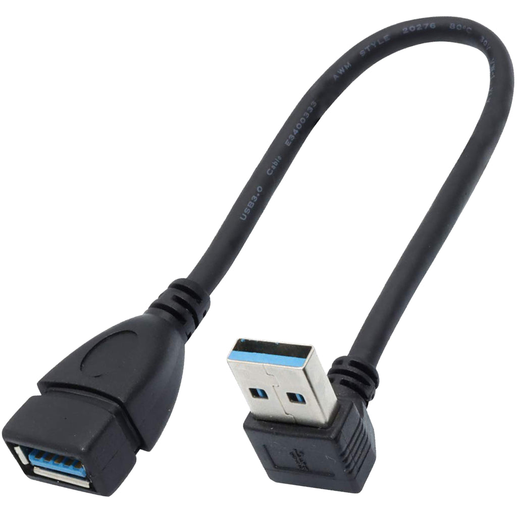 USB 3.0 Extension Cable Male to Female 90 Degree Up Down Angle 23cm 5Gbps SuperSpeed for PC Laptop Hard Drive Keyboard Mouse USB Hub