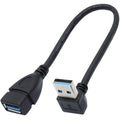 USB 3.0 Extension Cable Male to Female 90 Degree Up Down Angle 23cm 5Gbps SuperSpeed for PC Laptop Hard Drive Keyboard Mouse USB Hub