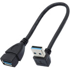 USB 3.0 Extension Cable Male to Female 90 Degree Up Down Angle 23cm 5Gbps SuperSpeed for PC Laptop Hard Drive Keyboard Mouse USB Hub
