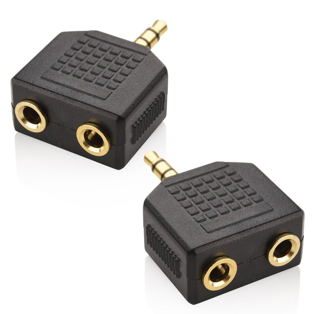 3.5mm Headphone Splitter 1 Male to 2 Female Audio Y Adapter Share Music with Two Headphones 1/8 Inch AUX Connector