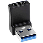 90 Degree USB C to USB A Adapter Type C Female to USB 3.0 Male Connector Compatible with Laptops Wall Chargers