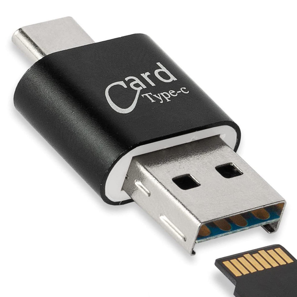 USB C and USB A Micro SD Card Reader 2 in 1 Dual Connector TF Memory Card Adapter OTG Converter for Android Phone iPad MacBook PC Laptop Dash Cam