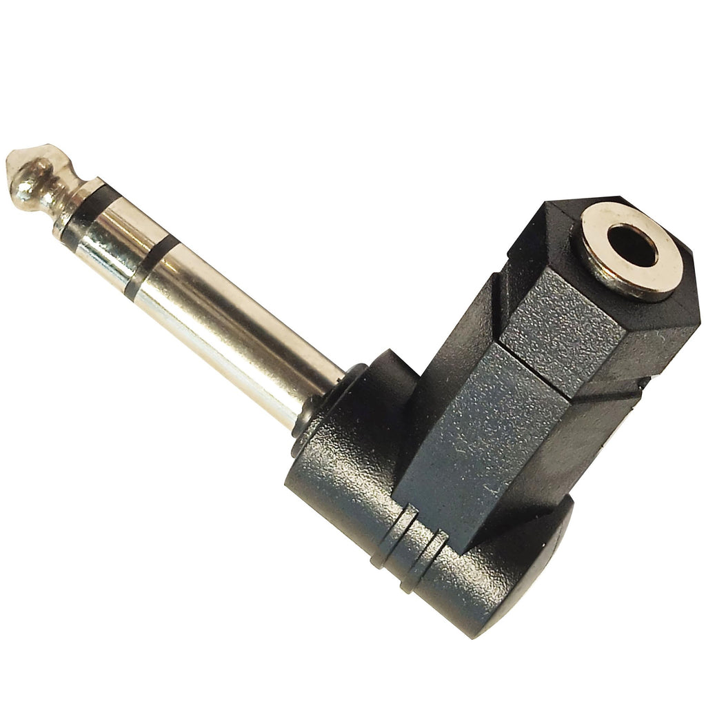 6.35mm to 3.5mm Right Angle Adapter 1/4 Inch TRS Male to 1/8 Inch Female 90 Degree Stereo Audio Converter for Guitar Piano Amplifier Mixer