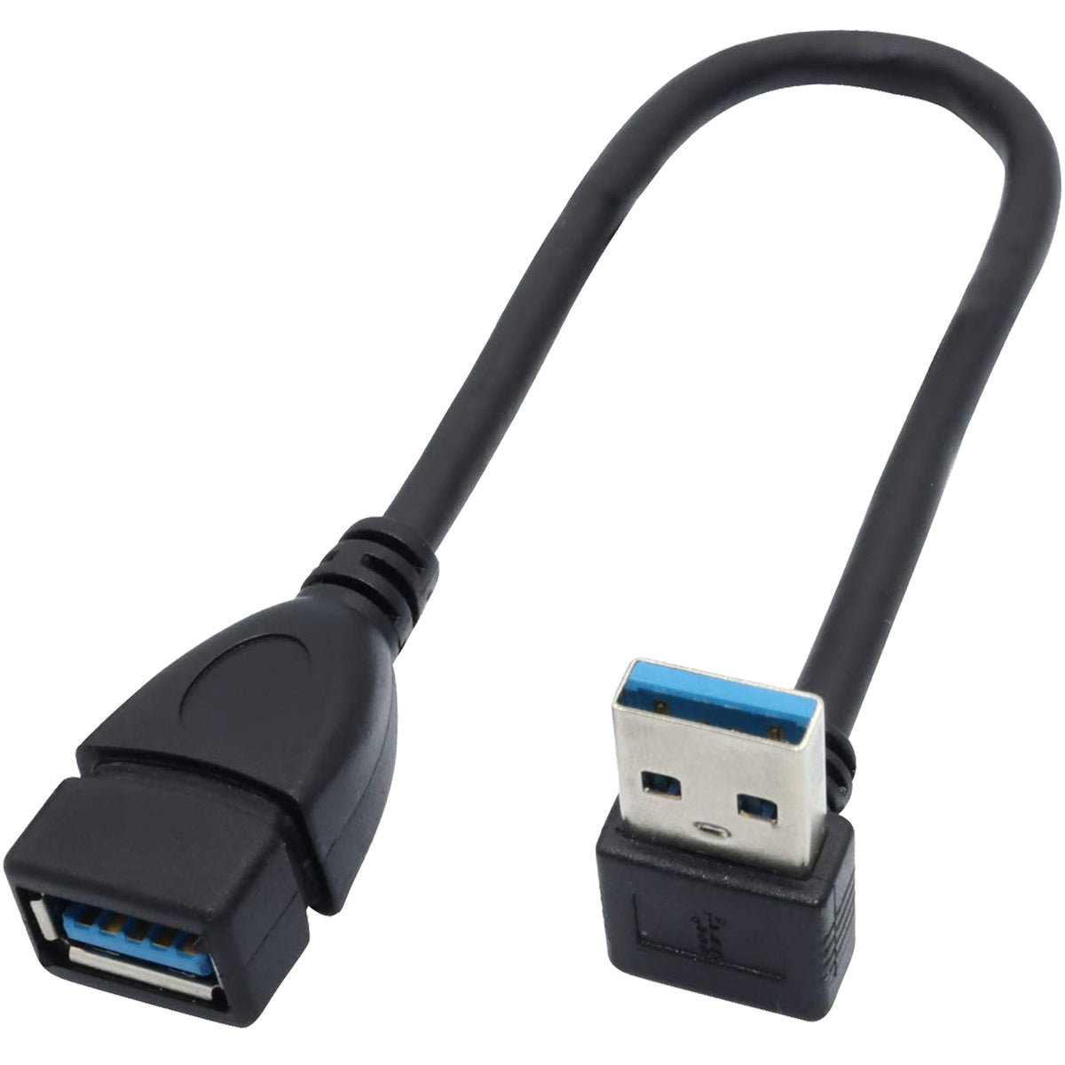 USB 3.0 Extension Cable Male to Female 90 Degree Up Down Angle 23cm 5Gbps SuperSpeed for PC Laptop Hard Drive Keyboard Mouse USB Hub