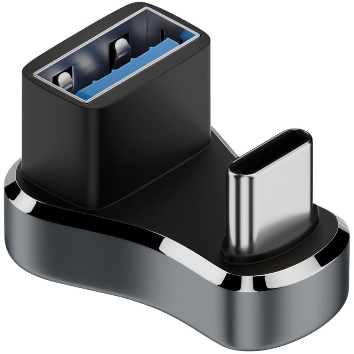 Widened 180 Degree U Shape USB C to USB 3.1 OTG Adapter Type C Male to USB A Female 10Gbps Converter for Steam Deck Switch Laptop Smartphone
