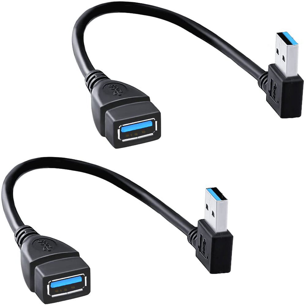 USB 3.0 Extension Cable Male to Female 90 Degree Right Angle 25cm 5Gbps SuperSpeed for PC Laptop Hard Drive Keyboard Mouse USB Hub