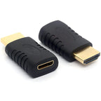 Mini HDMI to HDMI Adapter Male to Female Type C for Camera Camcorder Tablet DSLR TV Monitor Projector Supports 4K ARC Gold-Plated