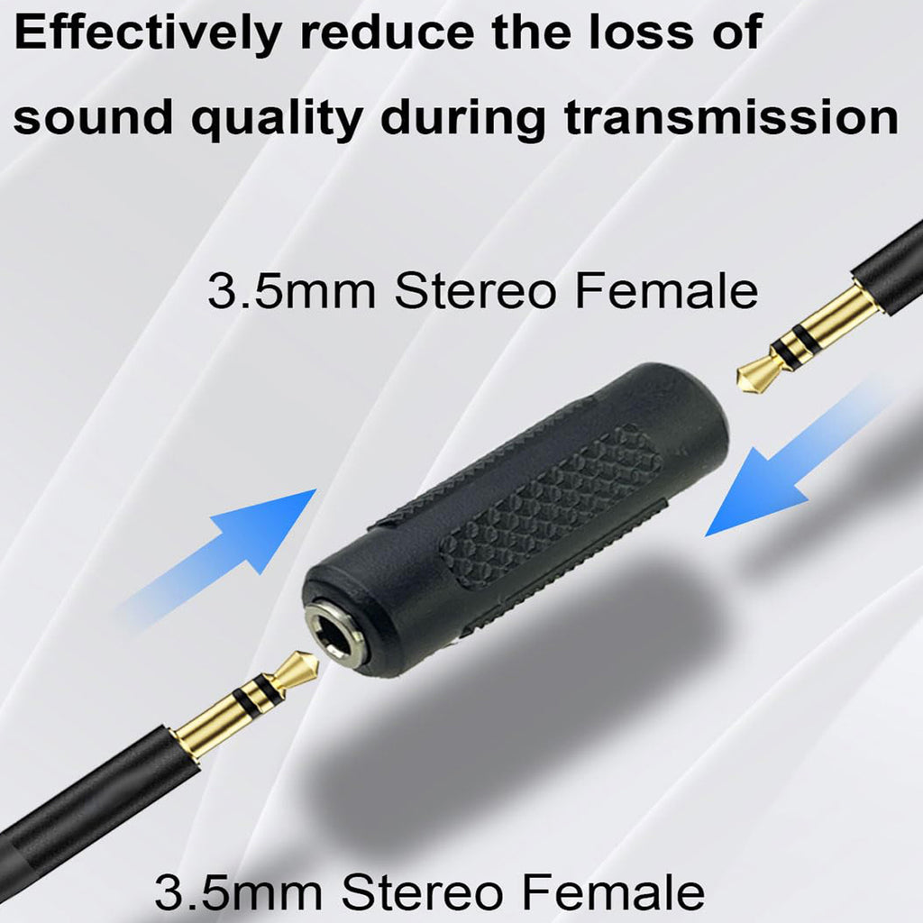 3.5mm Stereo Female to Female Coupler 1 8 Inch TRS Audio Jack Adapter for Headphones Earphones Headsets Tablets MP3 CD DVD Players Cable Extension