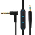 Replacement Audio Cable for Bose QC25 QC35 Headphones – 1.4m TPU Cord, Inline Mic & Volume Control, 3.5mm to 2.5mm