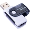 USB SD Card Reader 4 in 1 All in One Memory Card Adapter TF SD M2 MS with 360 Rotatable Swivel Cap for PC Laptop Desktop Camera Dash Cam