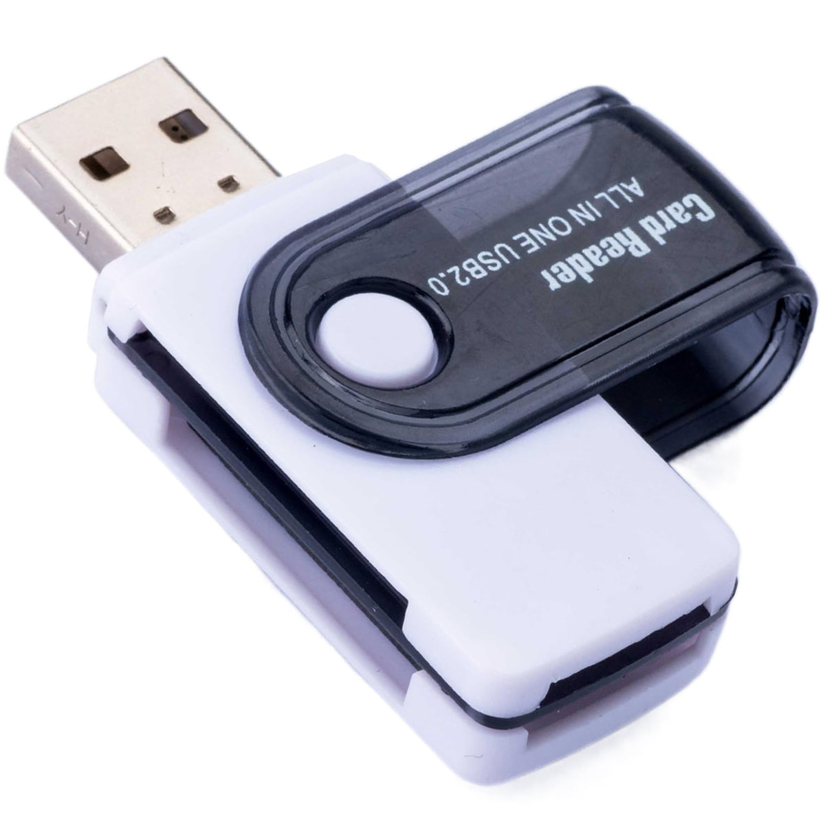 USB SD Card Reader 4 in 1 All in One Memory Card Adapter TF SD M2 MS with 360 Rotatable Swivel Cap for PC Laptop Desktop Camera Dash Cam
