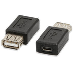 USB 2.0 Type A Female to Micro USB Female Adapter Converter 480Mbps