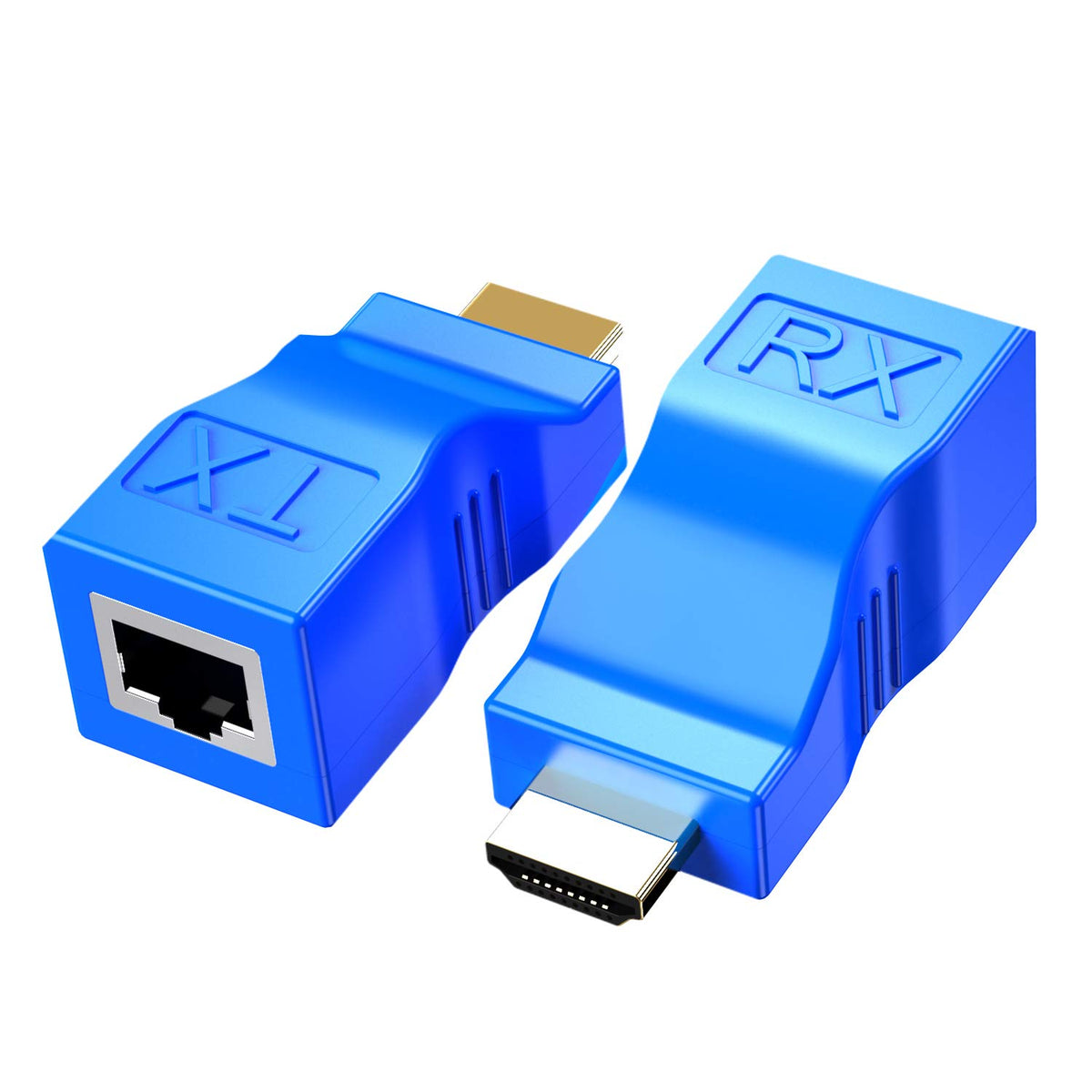 Ethernet RJ45 Extender for HDMI Cat5e Cat6 Cable 1080P 60Hz 30m 98ft Transmitter Receiver TX RX Set No Power Needed for HDTV PC PS4 Projector