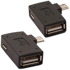 2-in-1 Powered Micro USB OTG Adapter with Right-Angle Connector for Fire TV Stick, NES Classic Mini, Sega Genesis