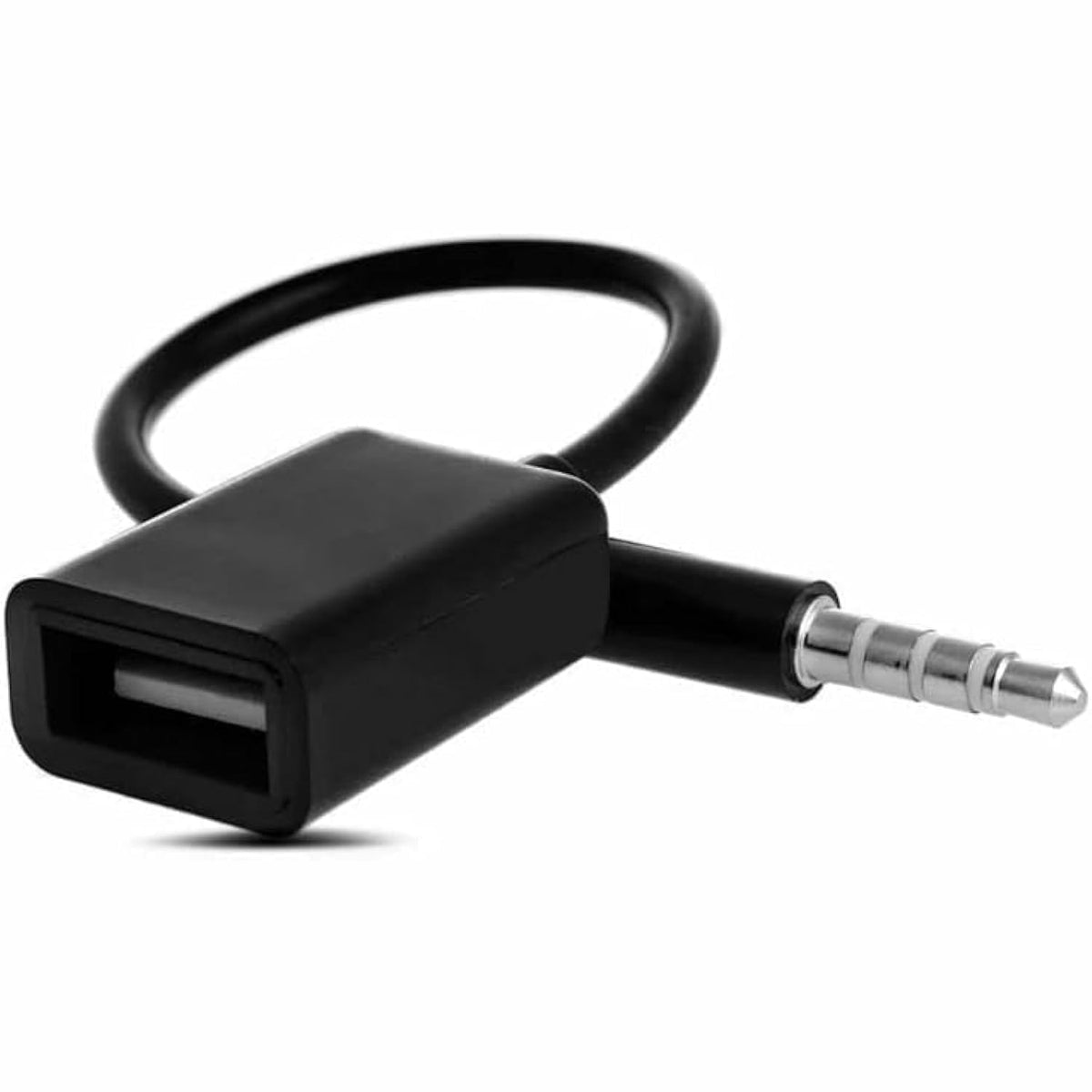 3.5mm AUX to USB 2.0 Adapter for Car MP3 Decoder – 15cm Cable, Play USB Flash Drive Music via Car AUX-IN Port