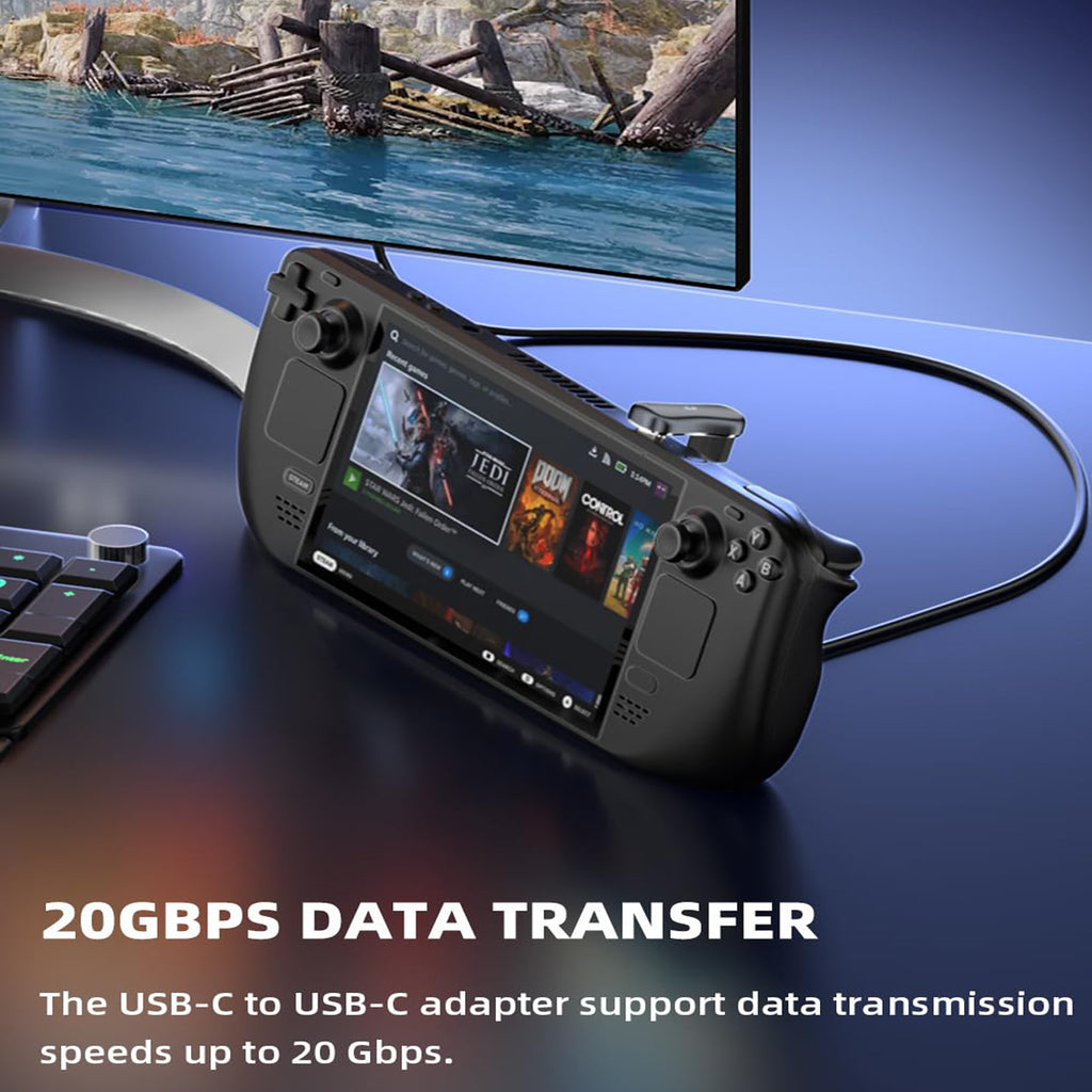 180 Degree U Shape USB C Adapter Type C Male to Female 140W 20Gbps 4K Video Extender for Steam Deck Switch Laptop Tablet Smartphone