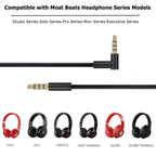 Replacement Audio Cable for Beats Studio Solo Pro Headphones – 1.4m TPU Cord, Inline Mic & Remote, 3.5mm