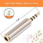 2.5mm to 3.5mm / 3.5mm to 2.5mm Audio Adapter Gold Plated Stereo Converter Headphone Mic Jack Compatible with Smartphones Tablets PC