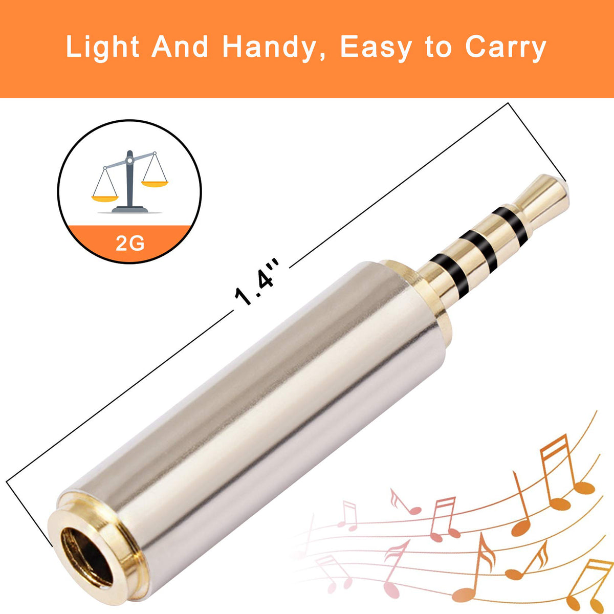 2.5mm to 3.5mm / 3.5mm to 2.5mm Audio Adapter Gold Plated Stereo Converter Headphone Mic Jack Compatible with Smartphones Tablets PC