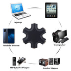 3.5mm Headphone Splitter 5 Way 1 Male to 5 Female Audio Hub Share Music with 5 Headphones for Phone Laptop Tablet