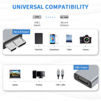 USB C to Micro B Adapter 5Gbps Type C to Micro USB 3.0 Adapter for External Portable Hard Drive SSD HDD Data Transfer and Charging