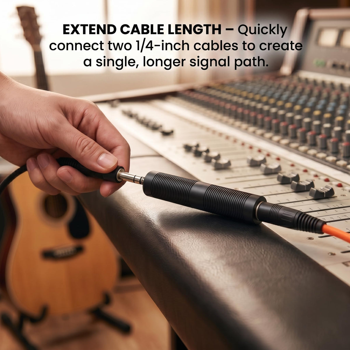 6.35mm Female to Female Coupler 1/4 Inch TRS TS Audio Joiner Adapter Extend Guitar Instrument Cables for Amplifier Speaker Mixer